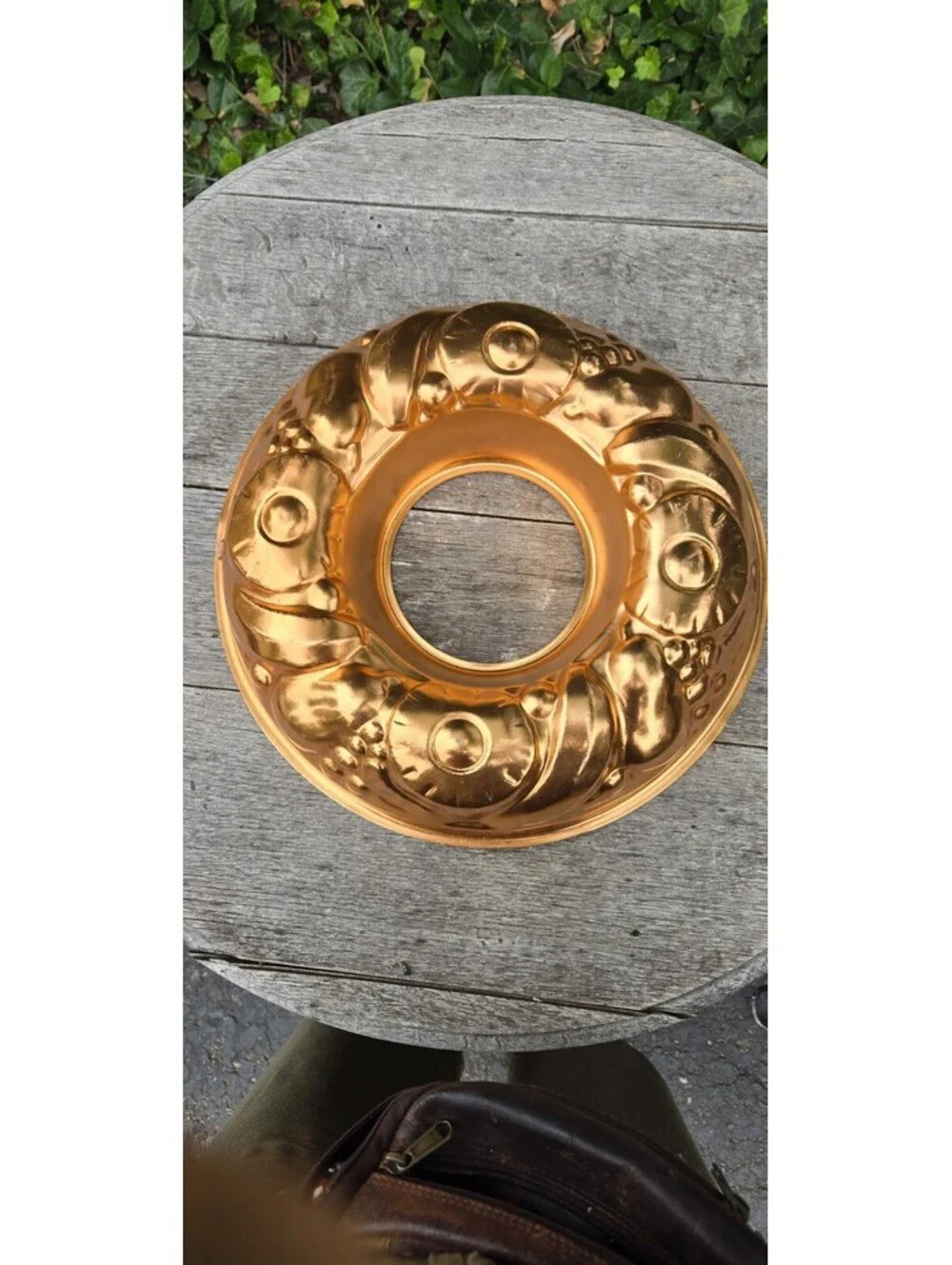 Vintage Copper Tone Fruit Wreath Cake Jello Mold Wall Hanging Decor 13